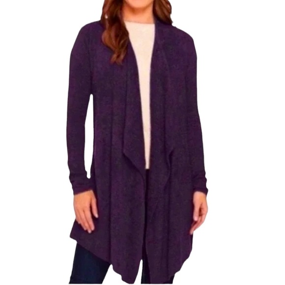 Barefoot Dreams Purple Calypso Wrap Cardigan - Picture 1 of 12